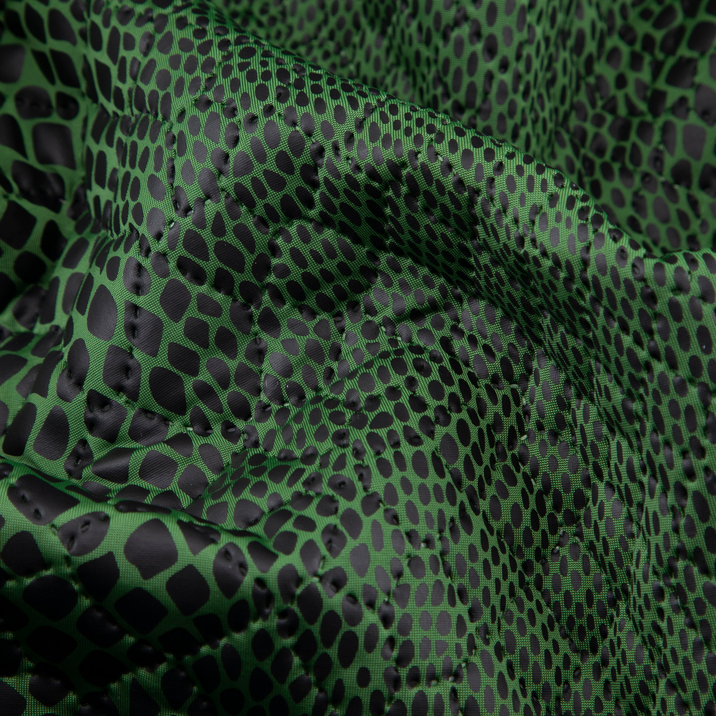 Quilted Fabric, Reptile Print, Green