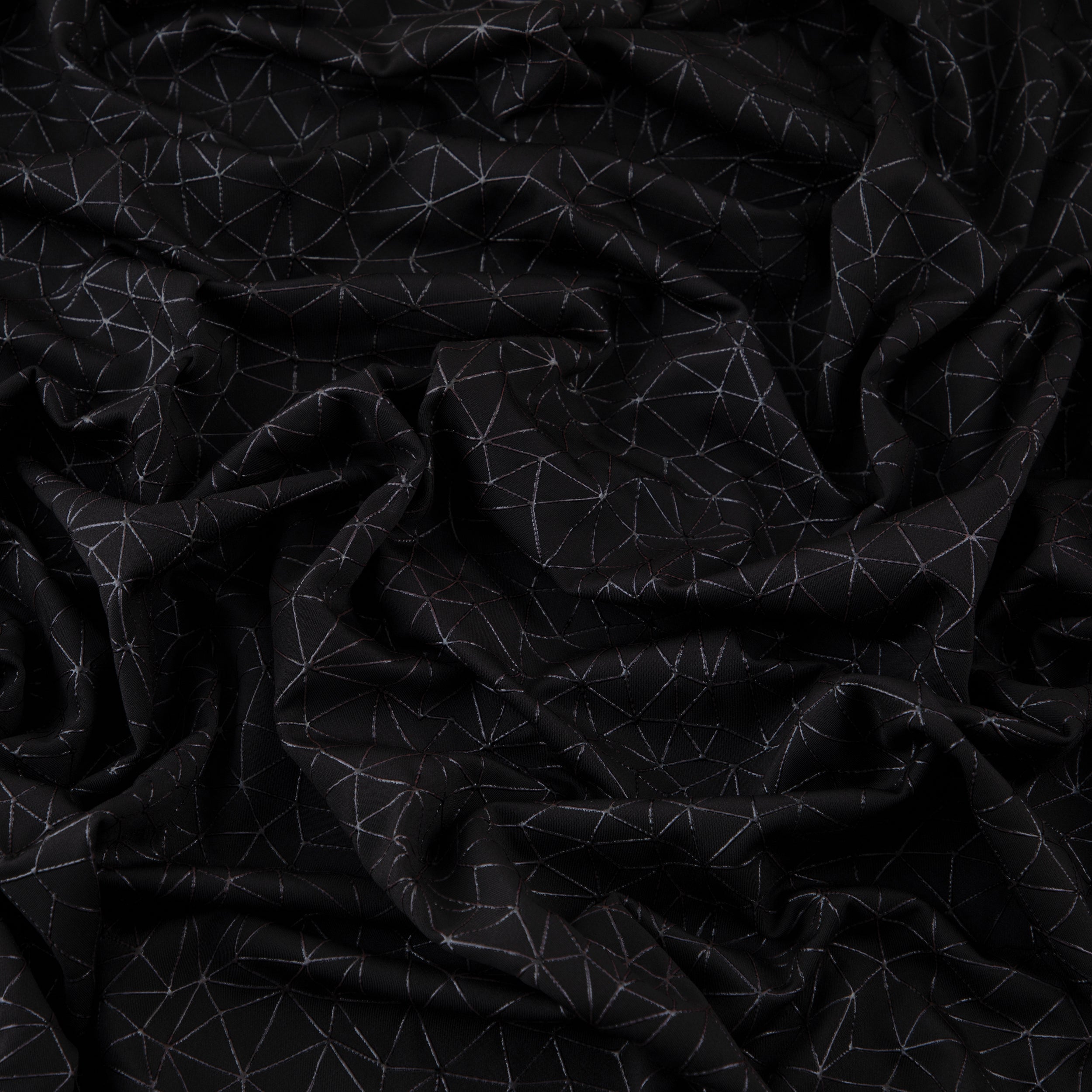 Stretch Fabric, Rubber Cyber Print, Black