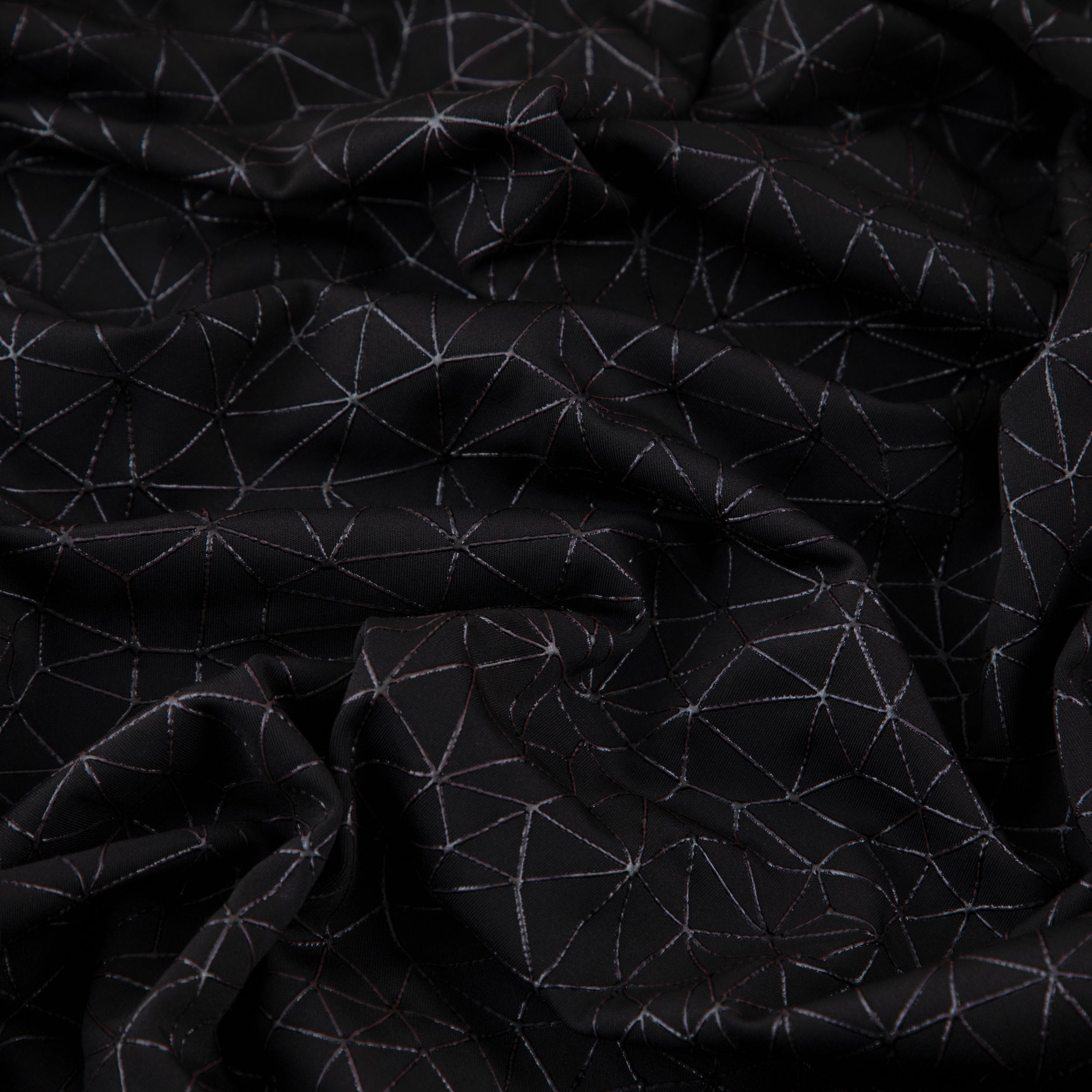 Stretch Fabric, Rubber Cyber Print, Black