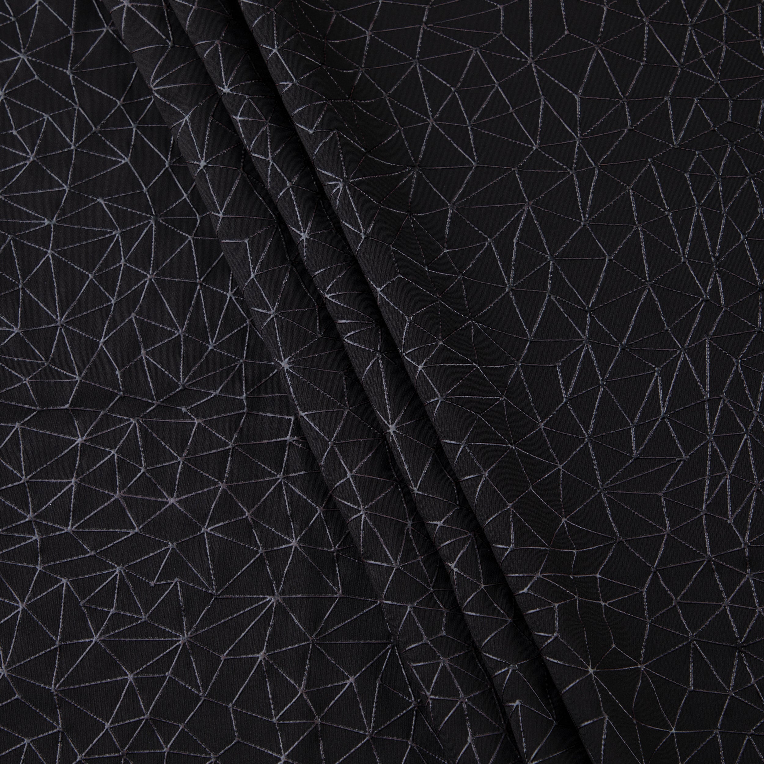 Stretch Fabric, Rubber Cyber Print, Black