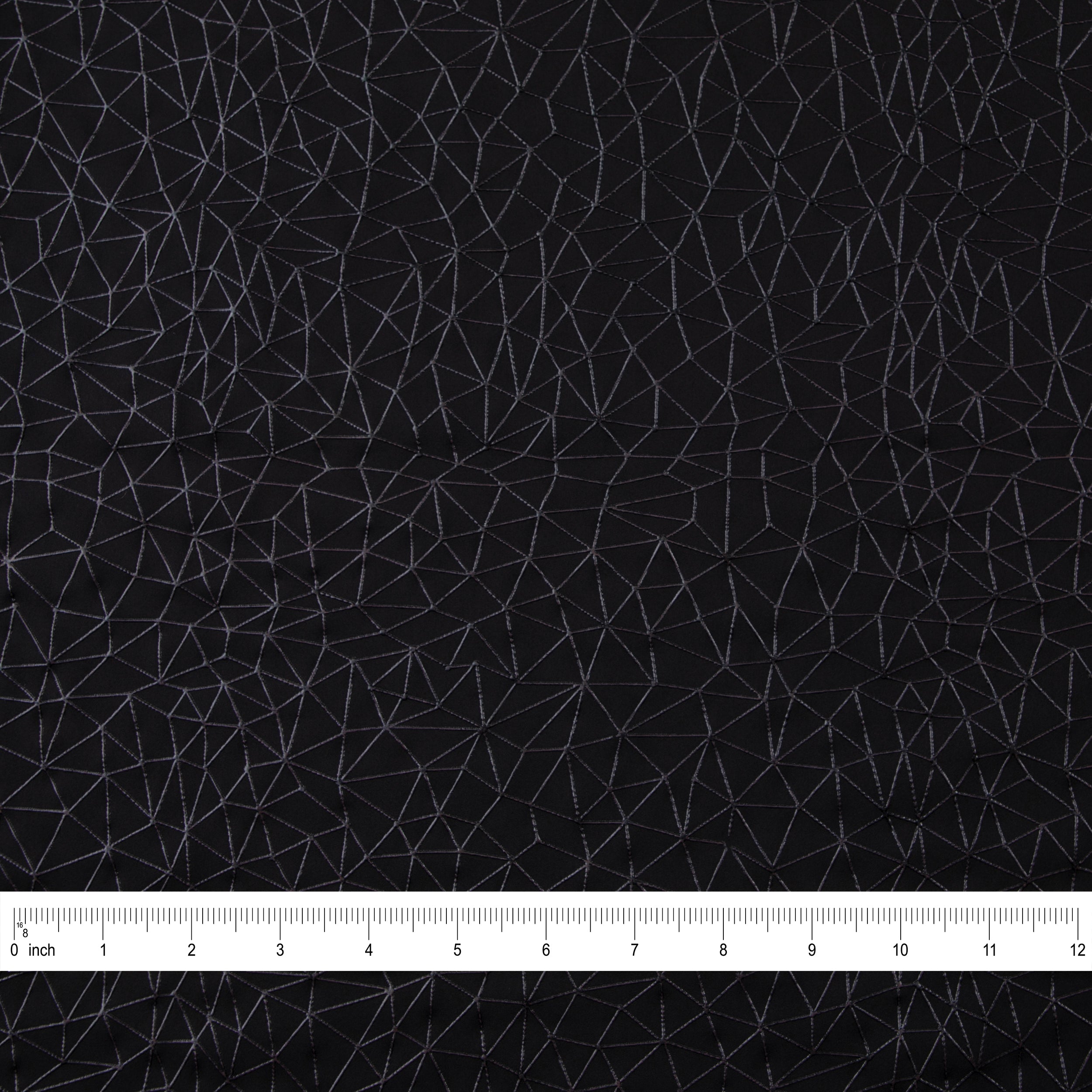 Stretch Fabric, Rubber Cyber Print, Black