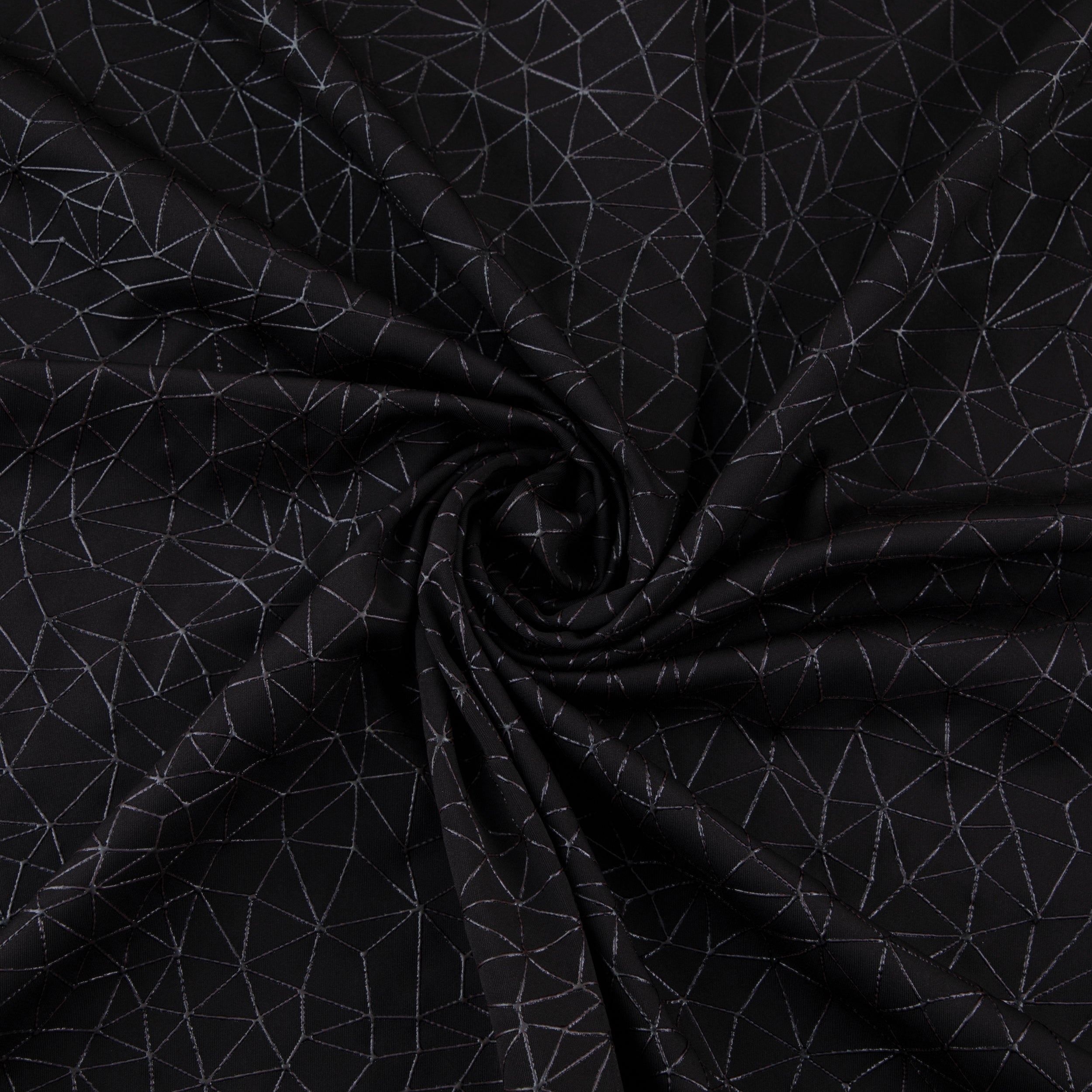 Stretch Fabric, Rubber Cyber Print, Black