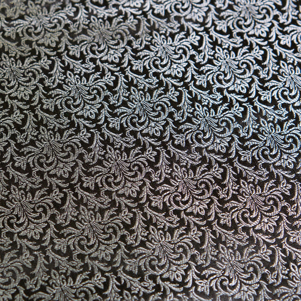 Imperial Brocade Fabric, Black & Silver