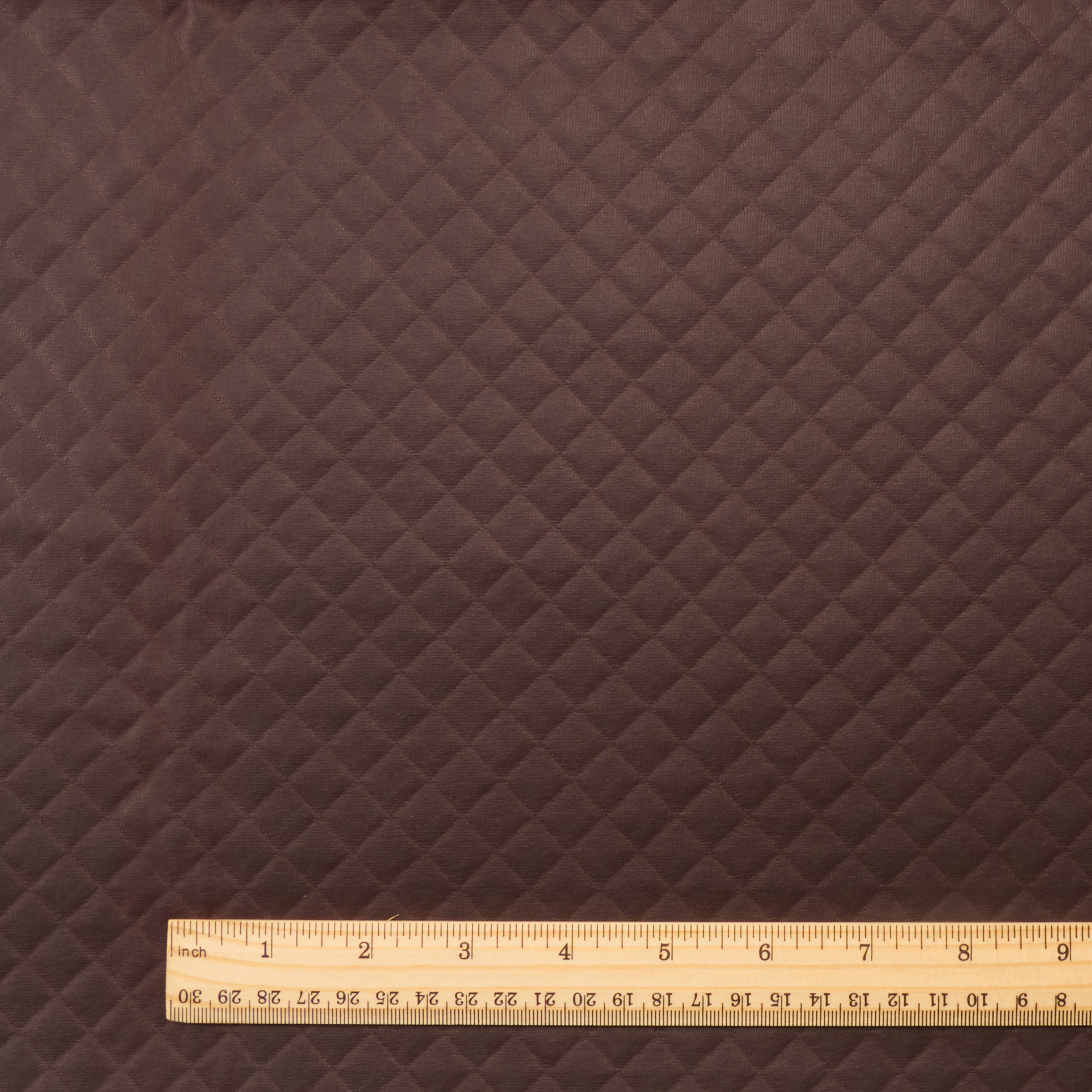 Pleather Fabric, Quilted Texture, Brown