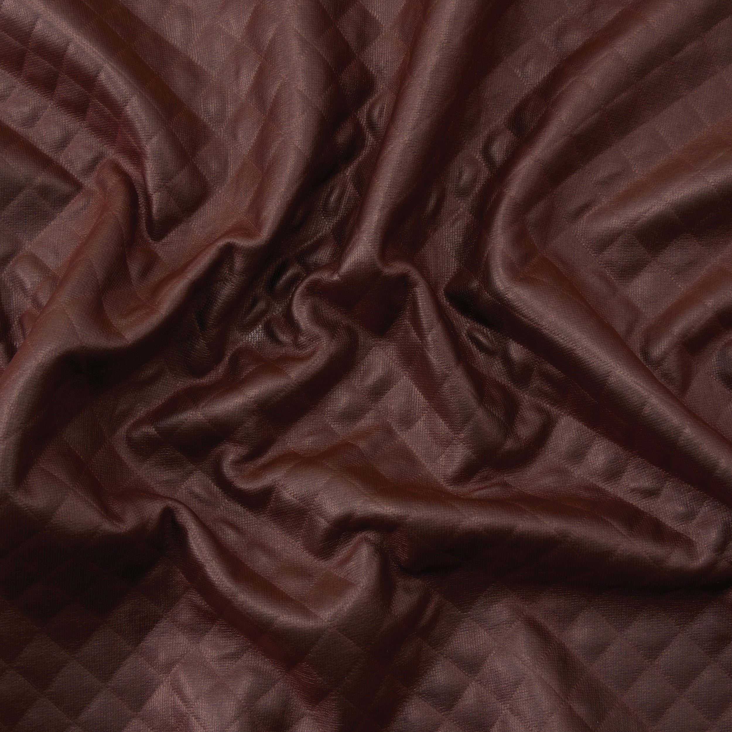 Pleather Fabric, Quilted Texture, Brown