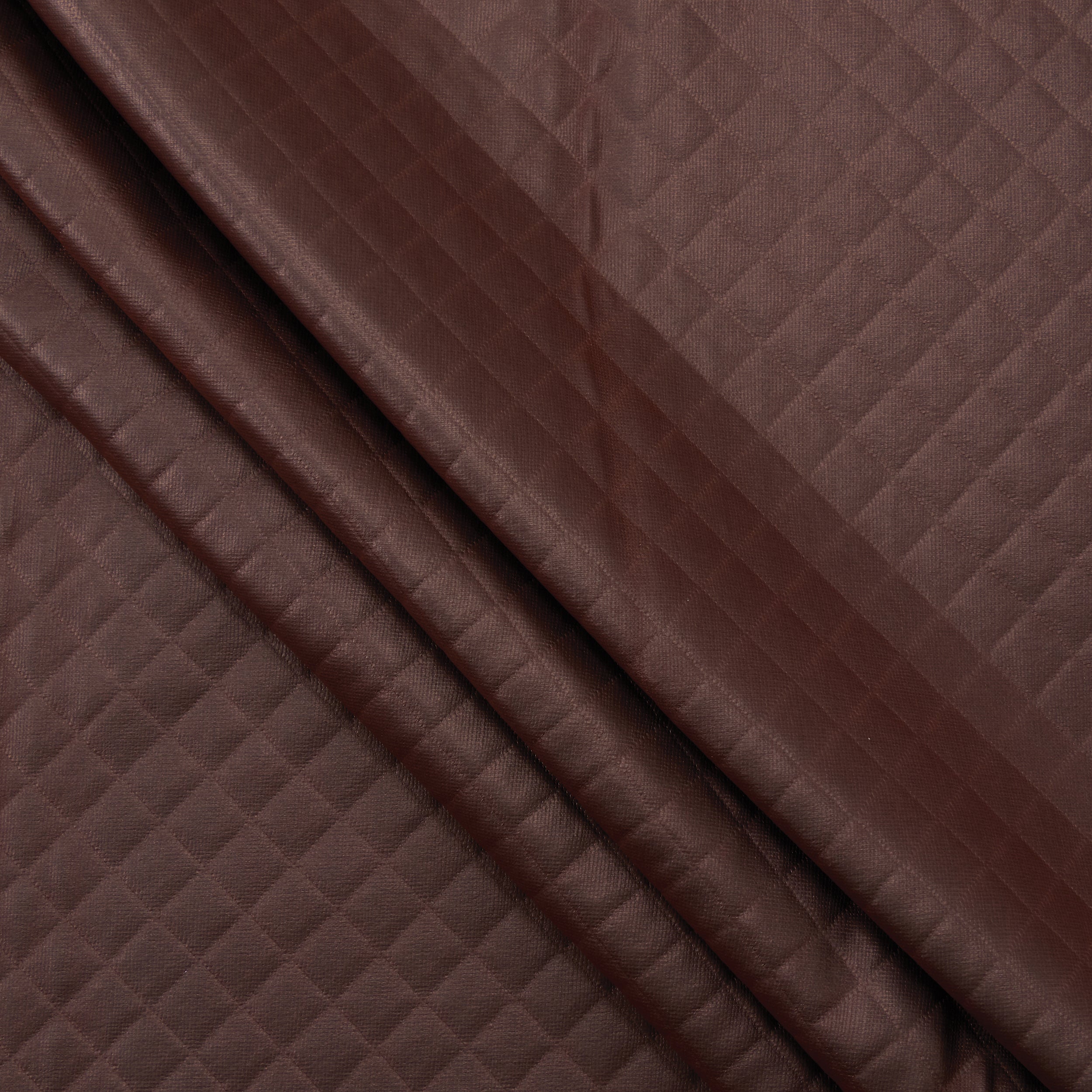 Pleather Fabric, Quilted Texture, Brown