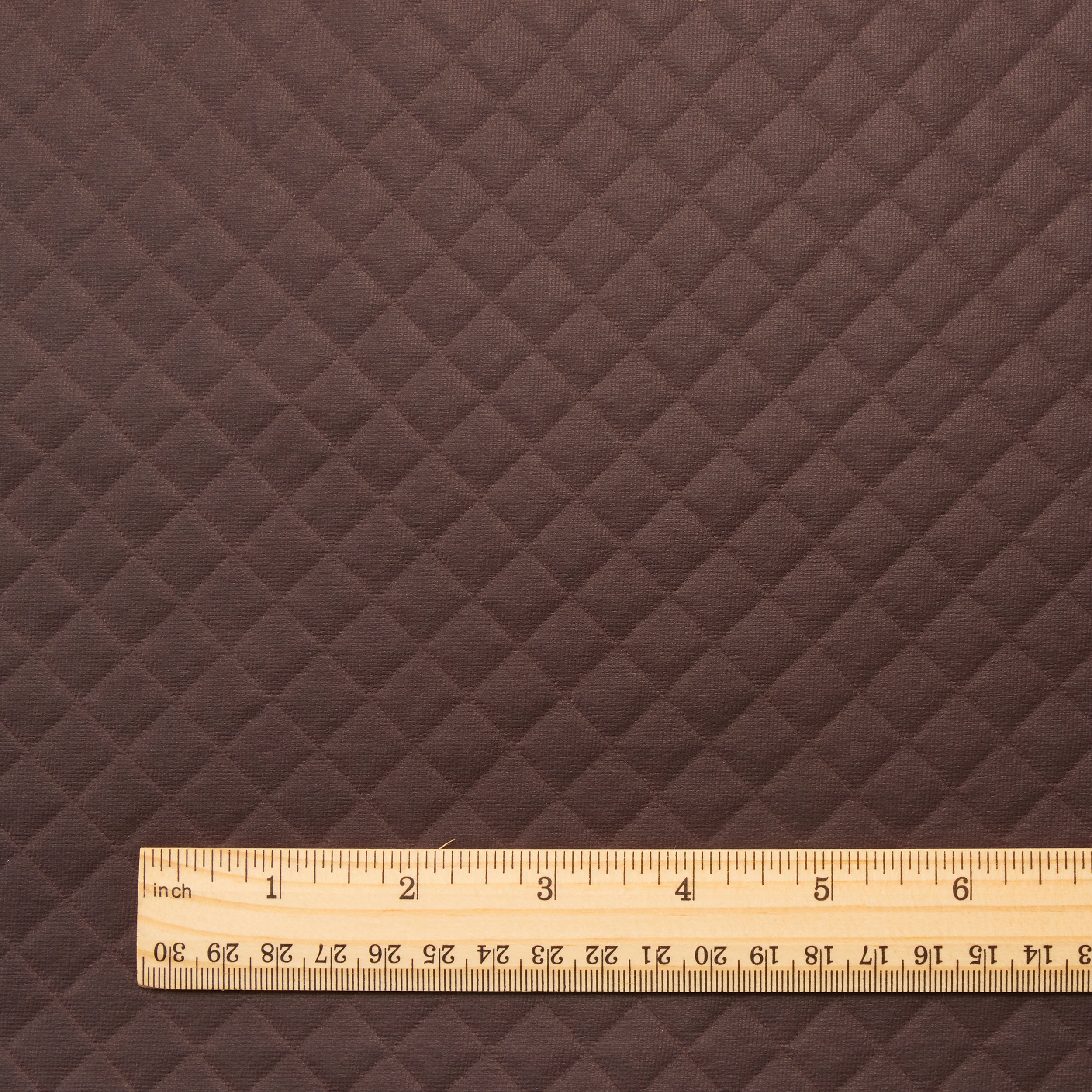Pleather Fabric, Quilted Texture, Brown