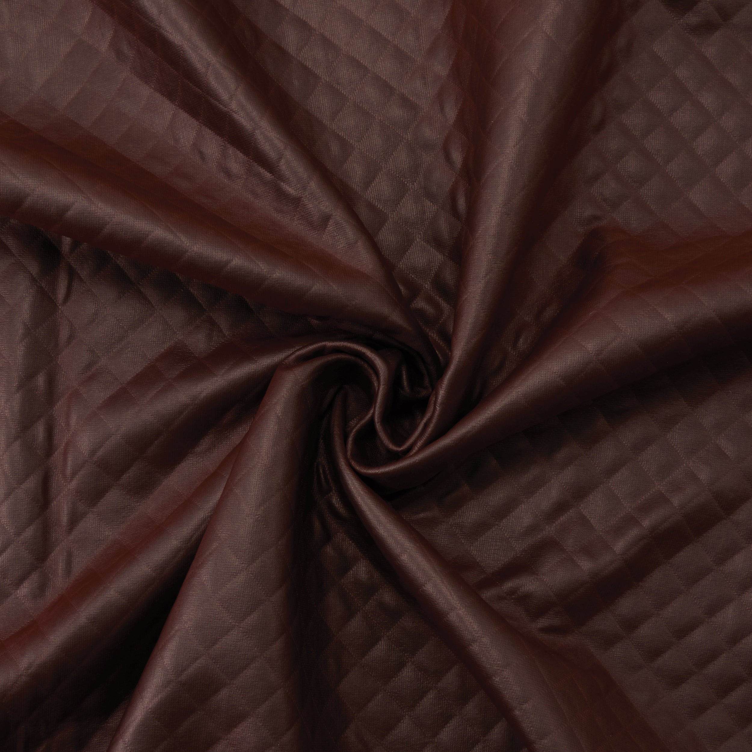 Pleather Fabric, Quilted Texture, Brown