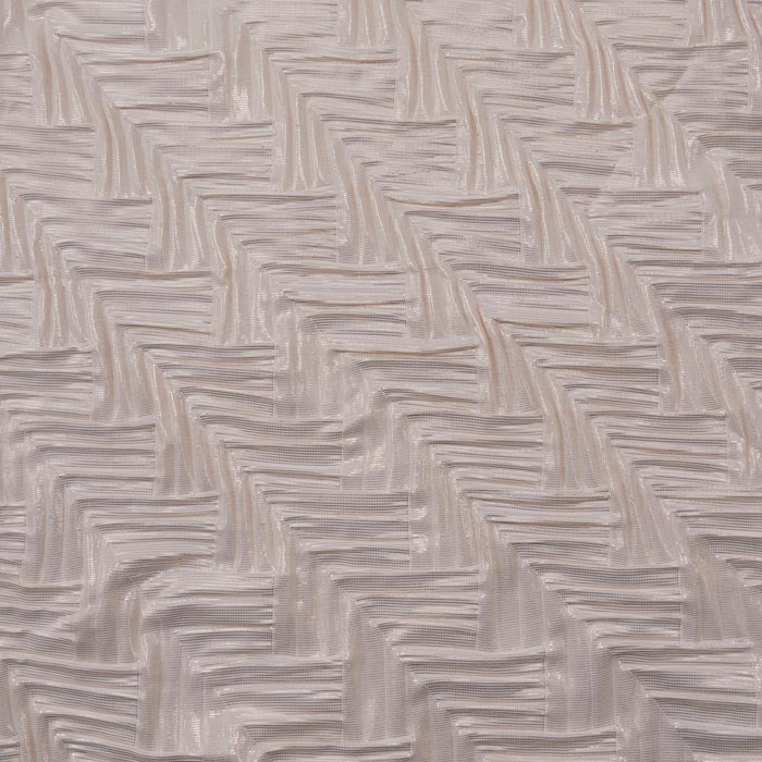 Textured Chevron Fabric, Metallic Rose Gold & Ivory