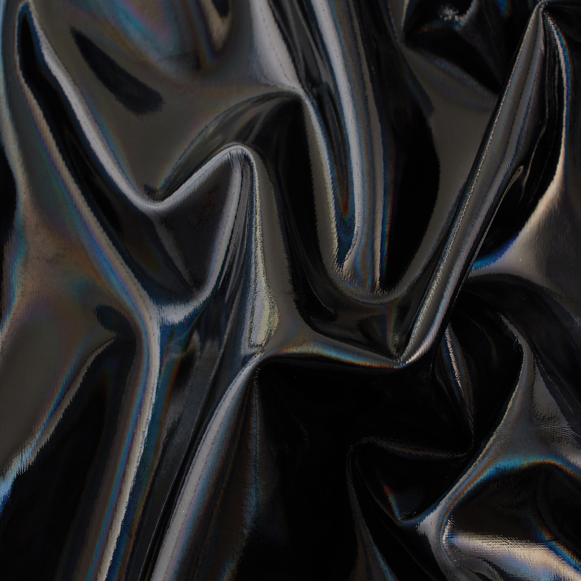 4-Way Stretch Fabric, Mirror Foil, Black