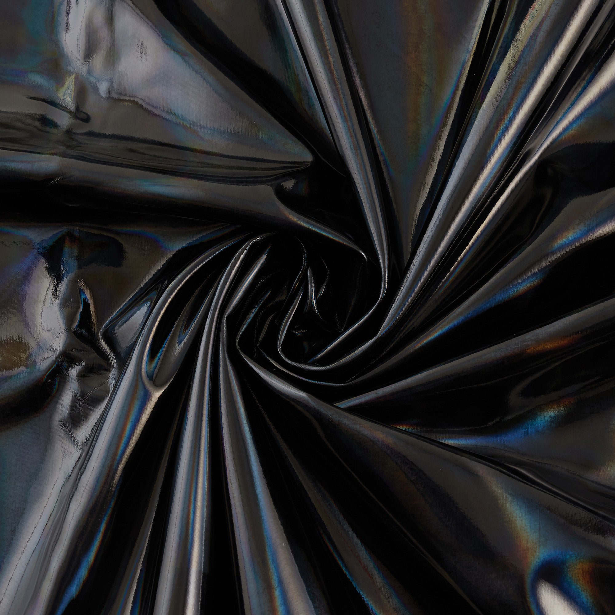 4-Way Stretch Fabric, Mirror Foil, Black