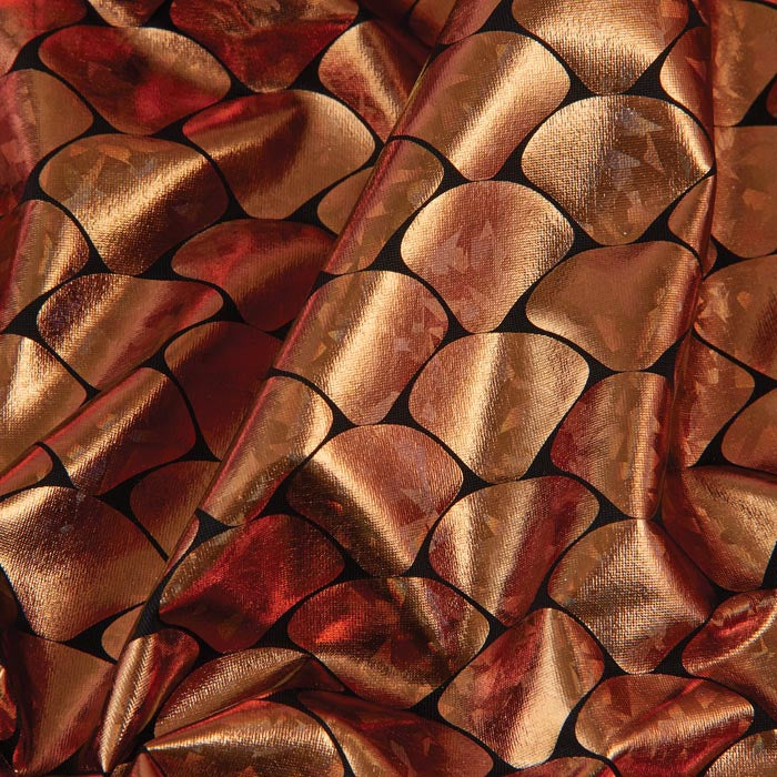 Stretch Fabric, Holographic Scales, Copper Gold