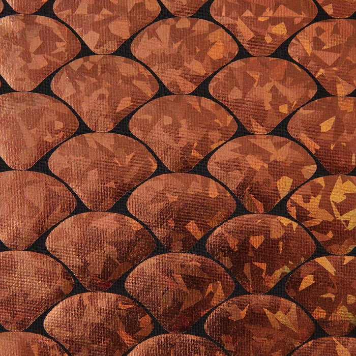 Stretch Fabric, Holographic Scales, Copper Gold