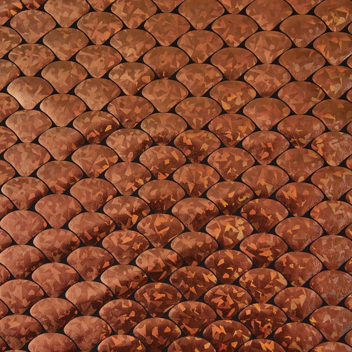 Stretch Fabric, Holographic Scales, Copper Gold