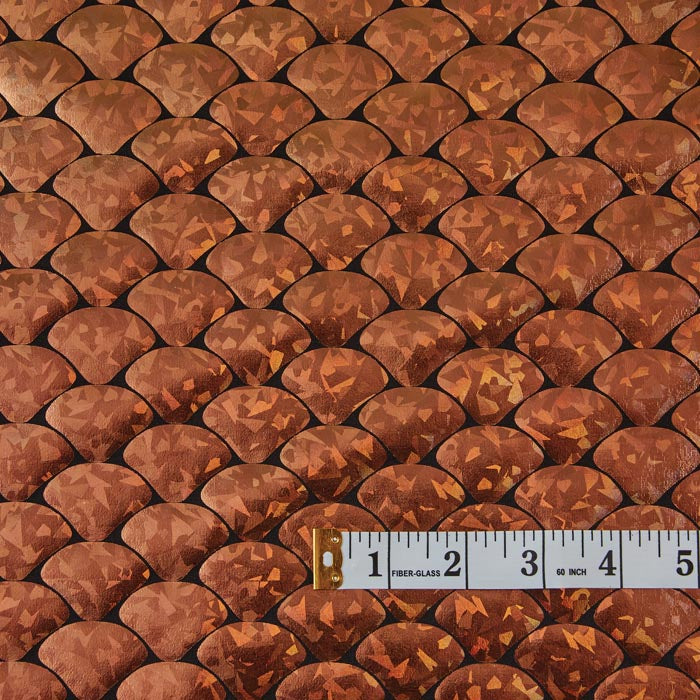 Stretch Fabric, Holographic Scales, Copper Gold