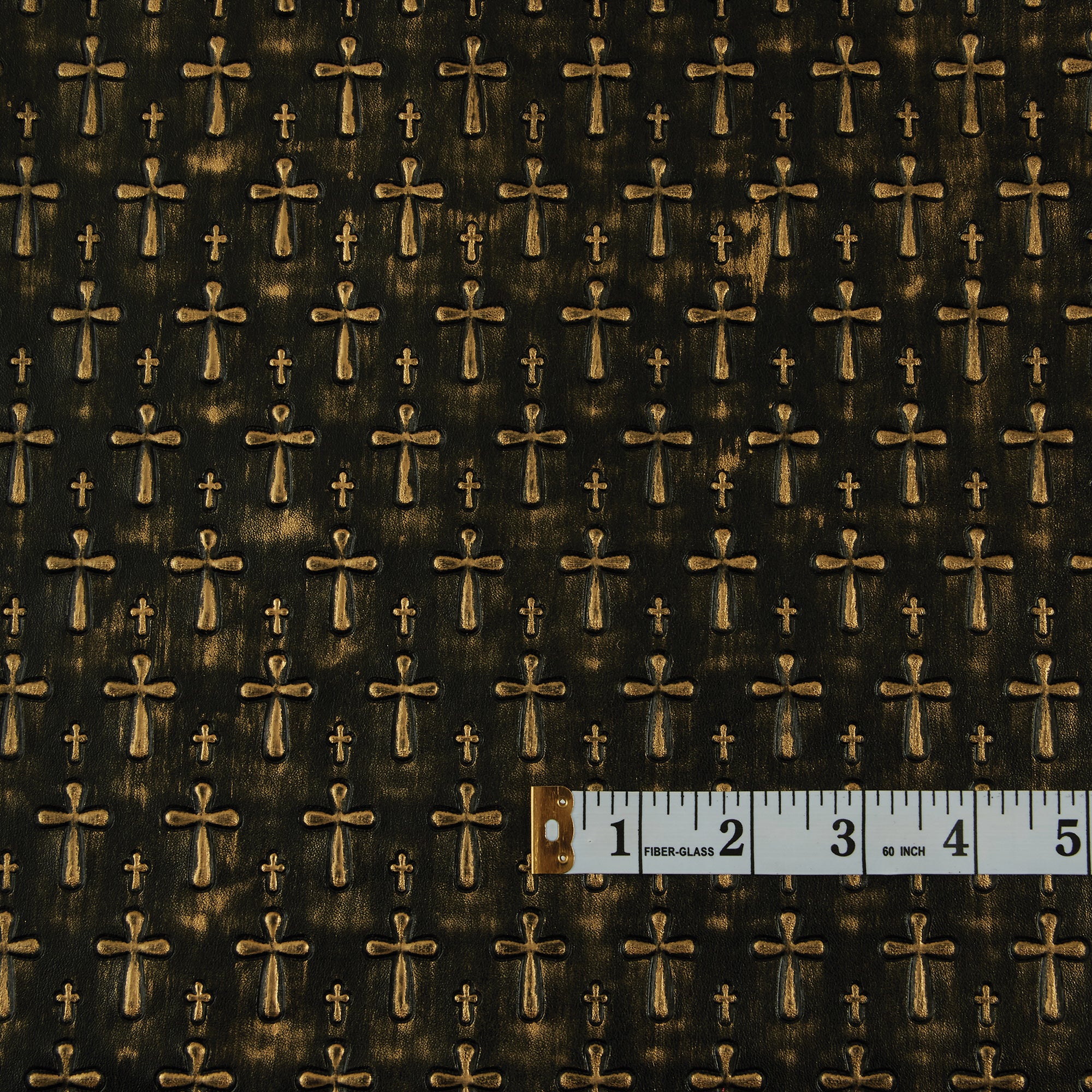 Textured Cross Fabric, Gold & Black