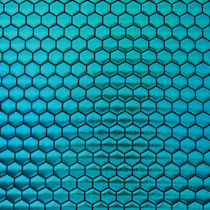 Stretch Fabric, Hex Pattern, Oil Slick