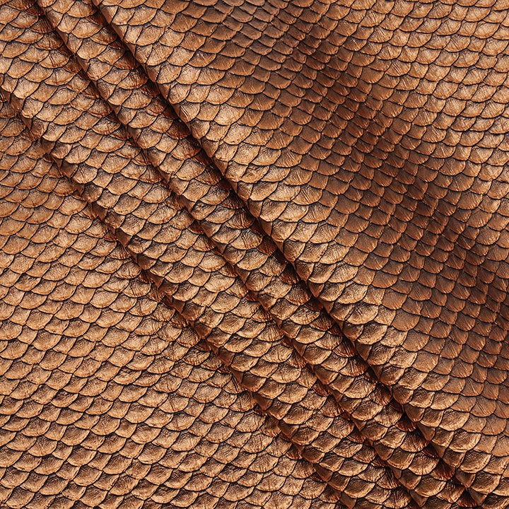 Metallic Textured Scale Fabric, Copper