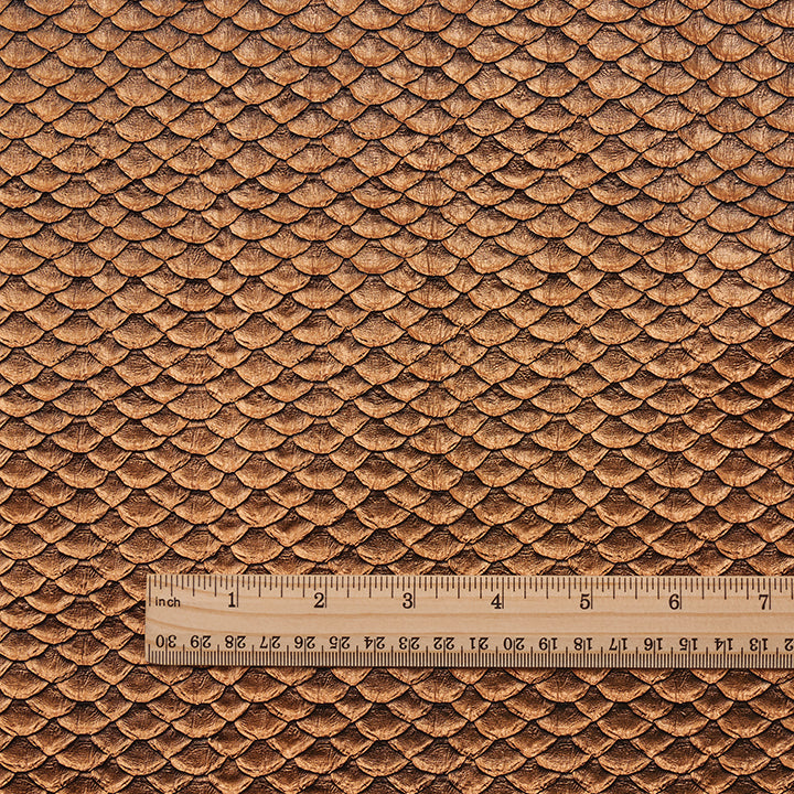Metallic Textured Scale Fabric, Copper