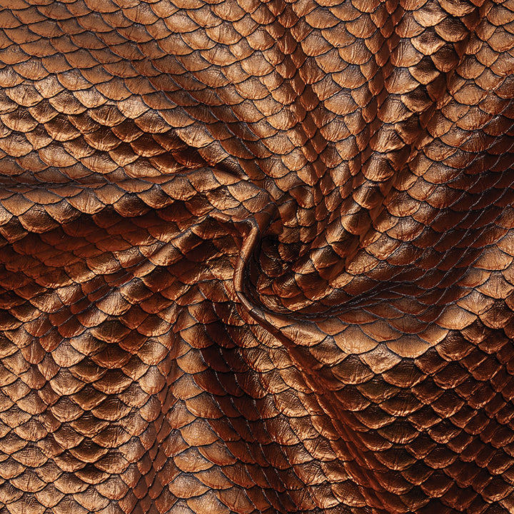 Metallic Textured Scale Fabric, Copper