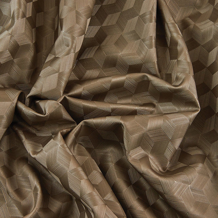 Textured Geometric Pleather Fabric, Gold