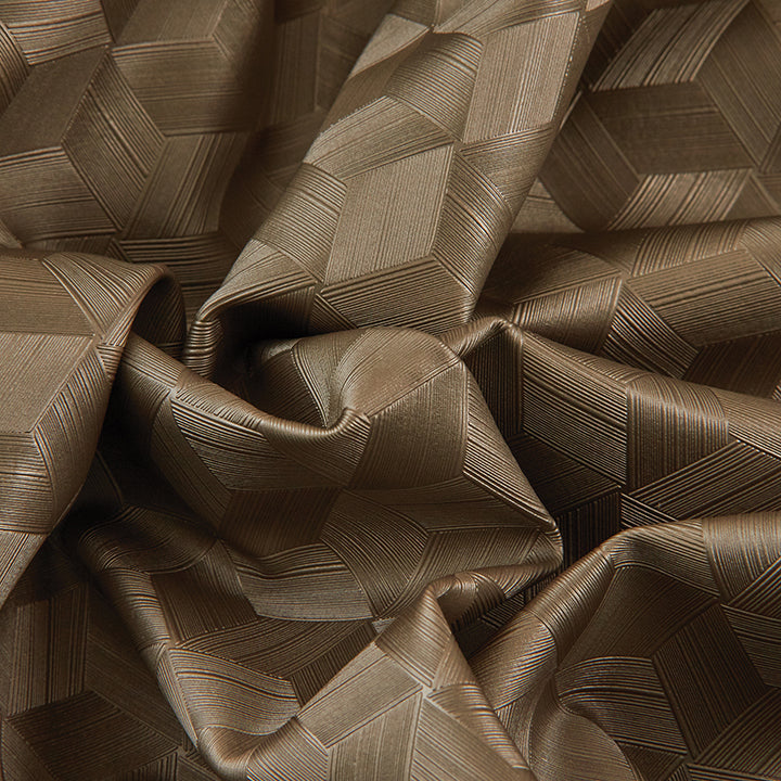 Textured Geometric Pleather Fabric, Gold