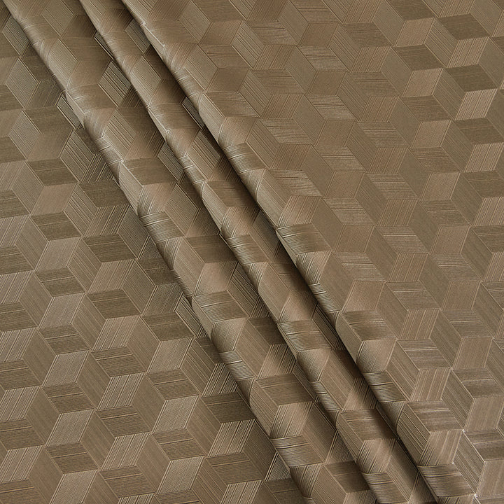 Textured Geometric Pleather Fabric, Gold