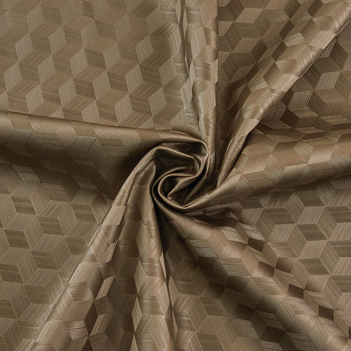 Textured Geometric Pleather Fabric, Gold