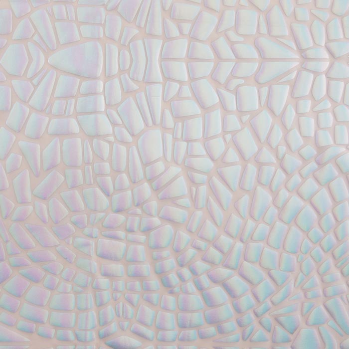 4-Way Stretch Fabric, Broken Glass Mirrored Foil, White