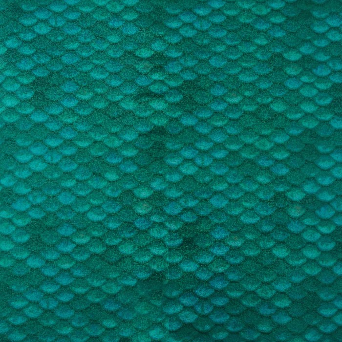 Stretch Fabric, Holographic Mermaid Scales, Emerald