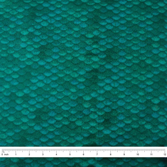 Stretch Fabric, Holographic Mermaid Scales, Emerald