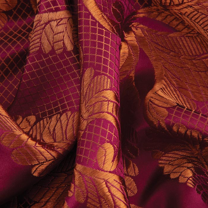 Renaissance Brocade Fabric, Metallic Red & Gold