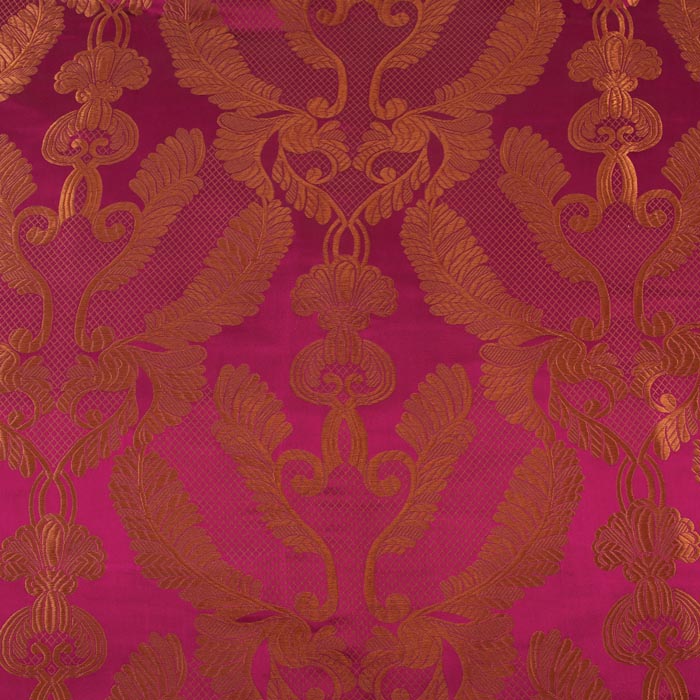 Renaissance Brocade Fabric, Metallic Red & Gold