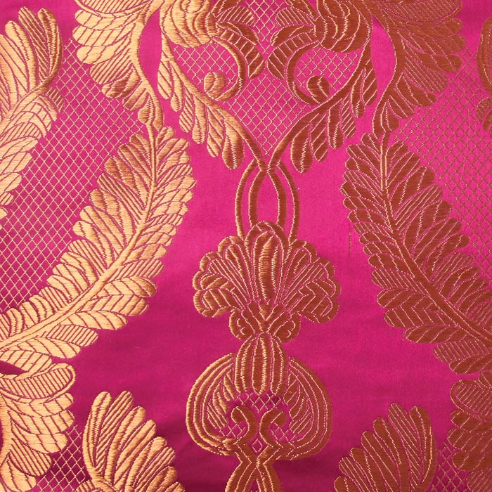 Renaissance Brocade Fabric, Metallic Red & Gold