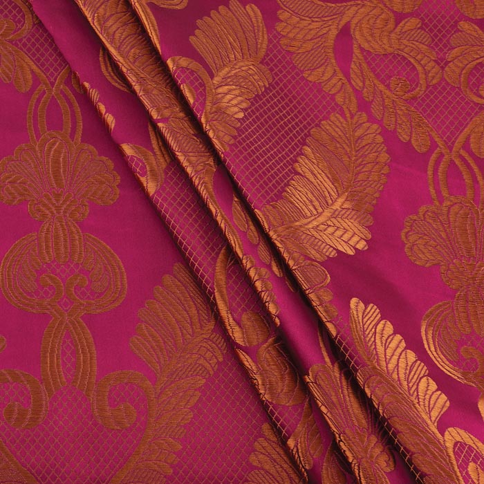 Renaissance Brocade Fabric, Metallic Red & Gold