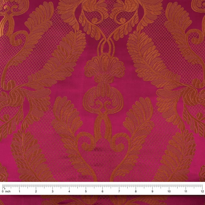 Renaissance Brocade Fabric, Metallic Red & Gold