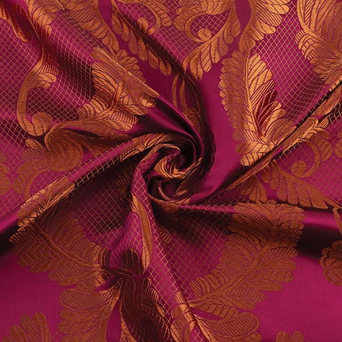 Renaissance Brocade Fabric, Metallic Red & Gold