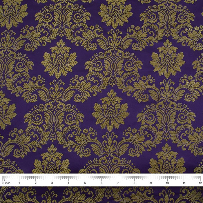 Regal Brocade Fabric, Purple
