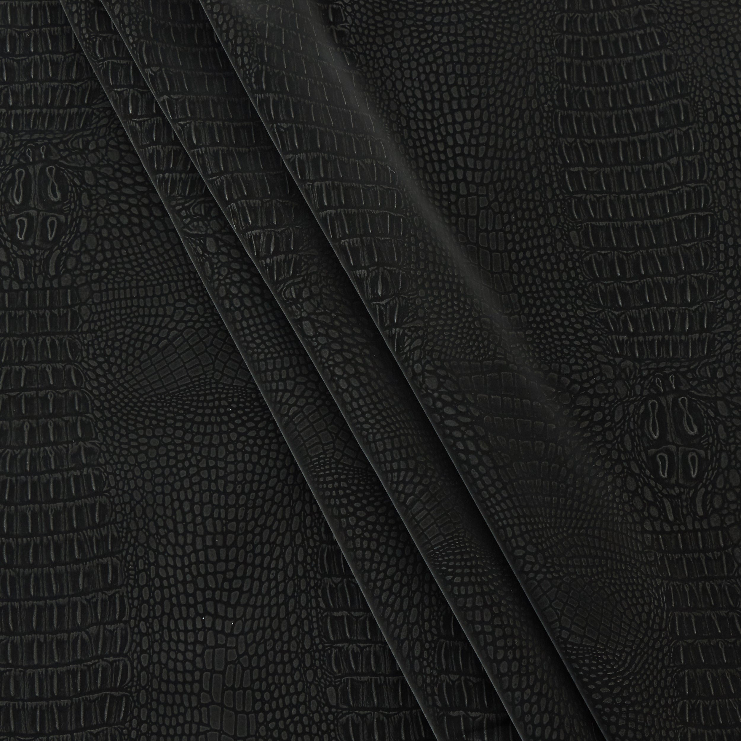 4-Way Stretch Fabric, Reptile Moleskin, Black