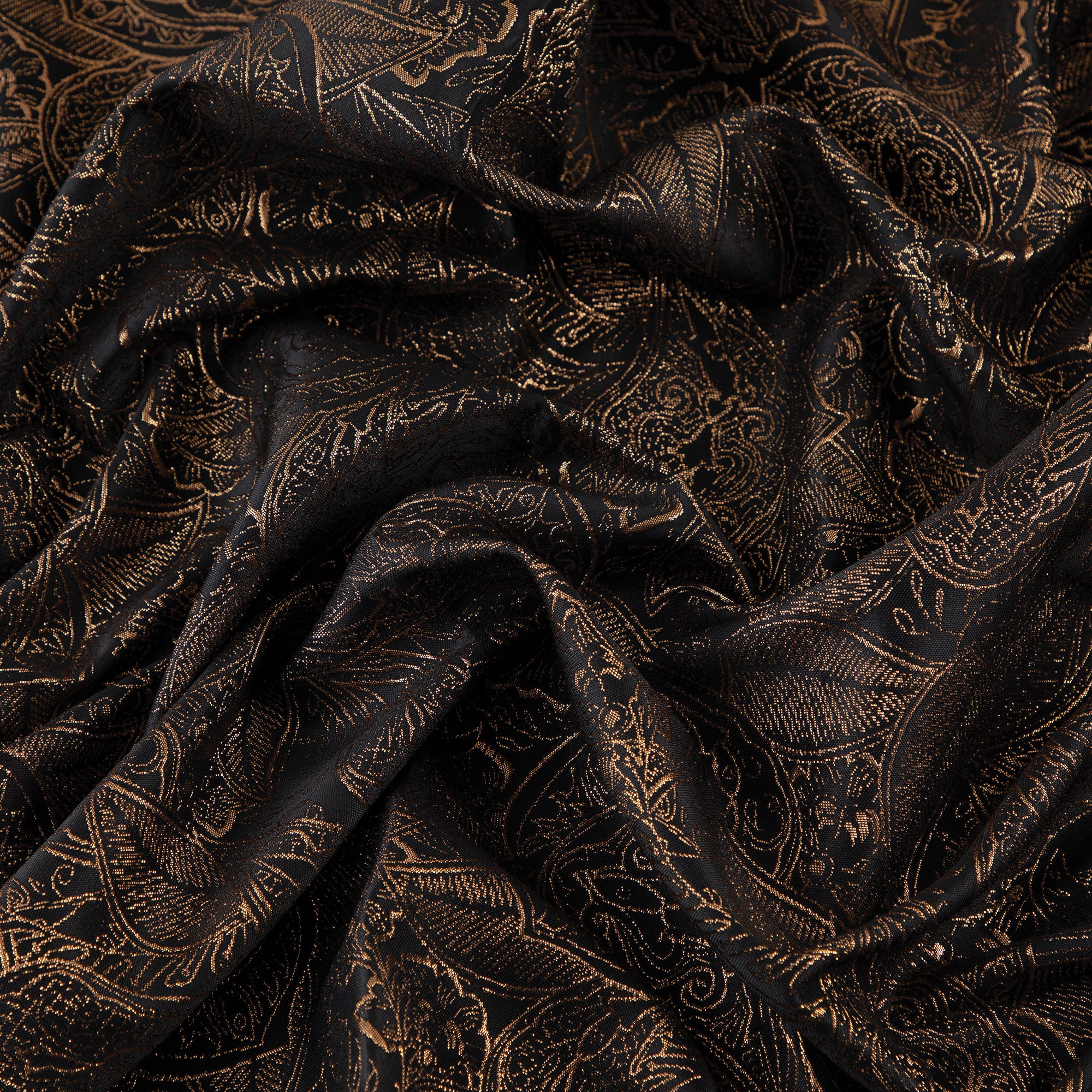 Byzantine Brocade Fabric, Metallic, Gold & Black