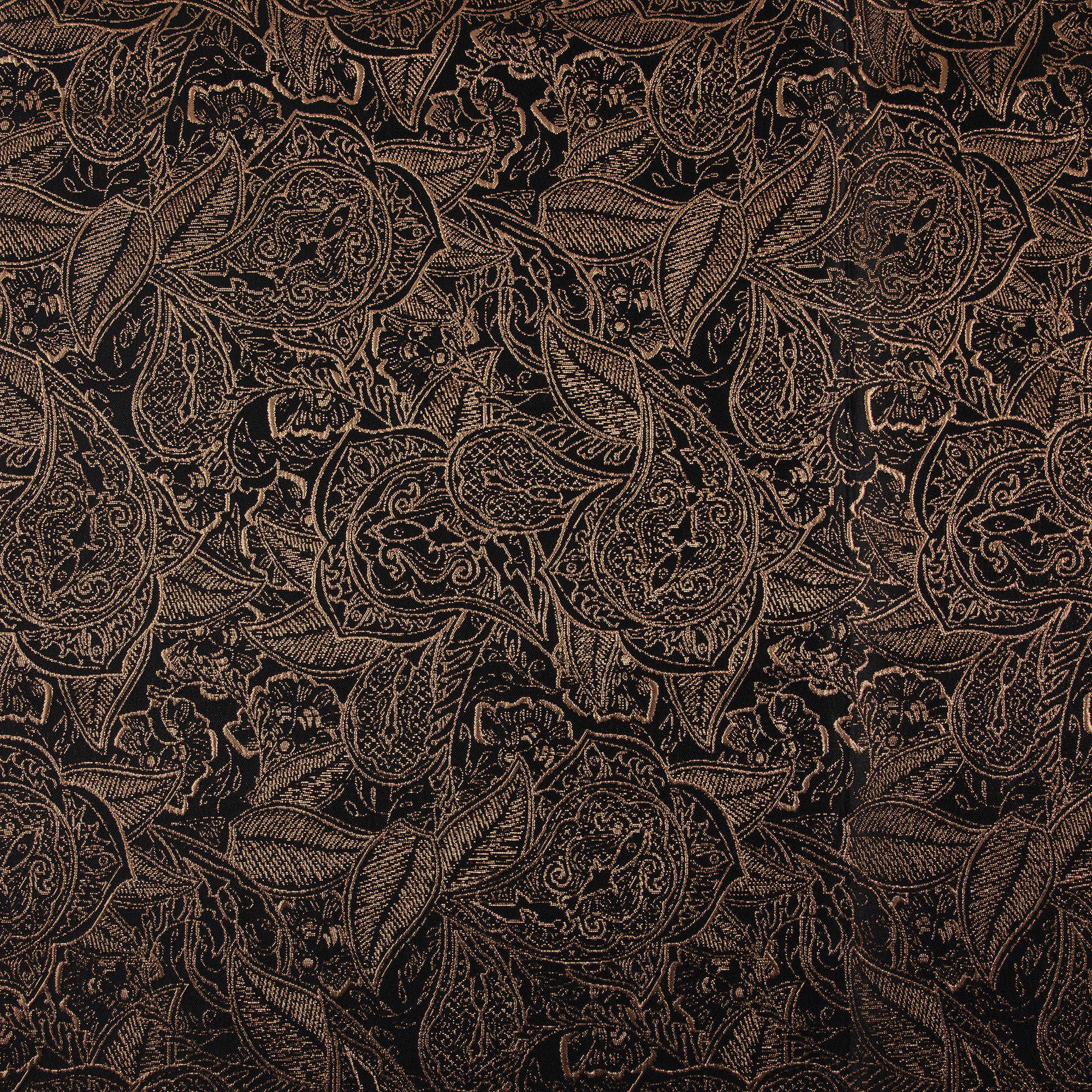 Byzantine Brocade Fabric, Metallic, Gold & Black