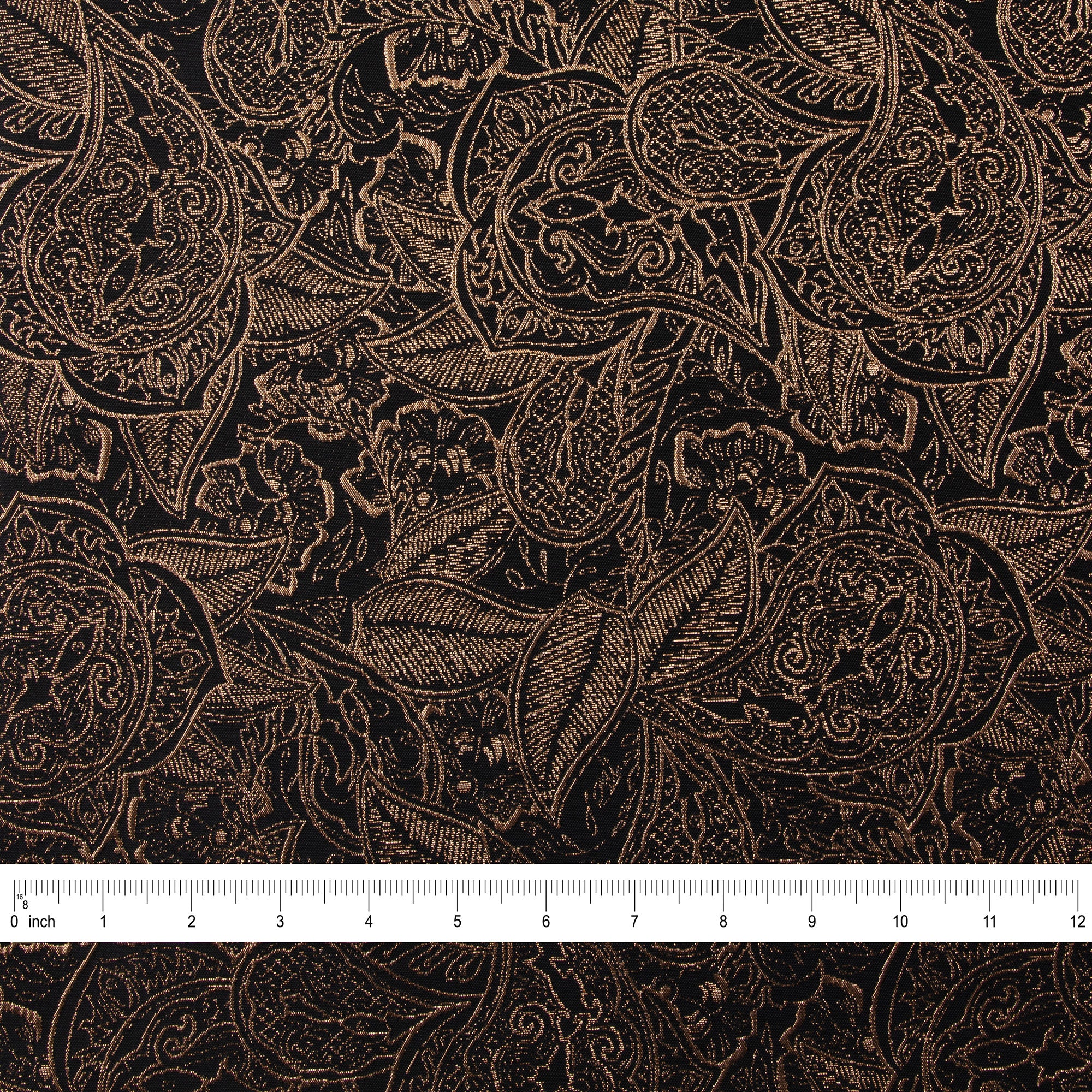 Byzantine Brocade Fabric, Metallic, Gold & Black