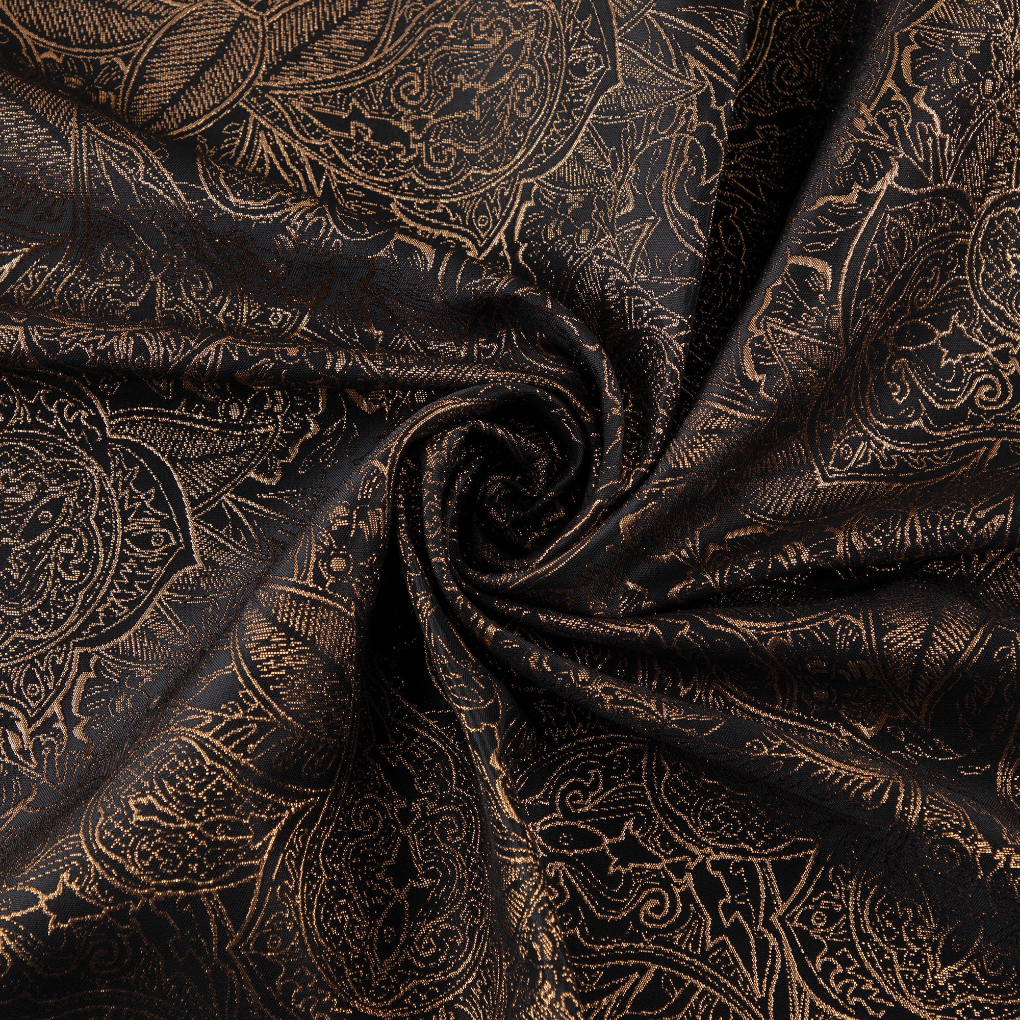 Byzantine Brocade Fabric, Metallic, Gold & Black