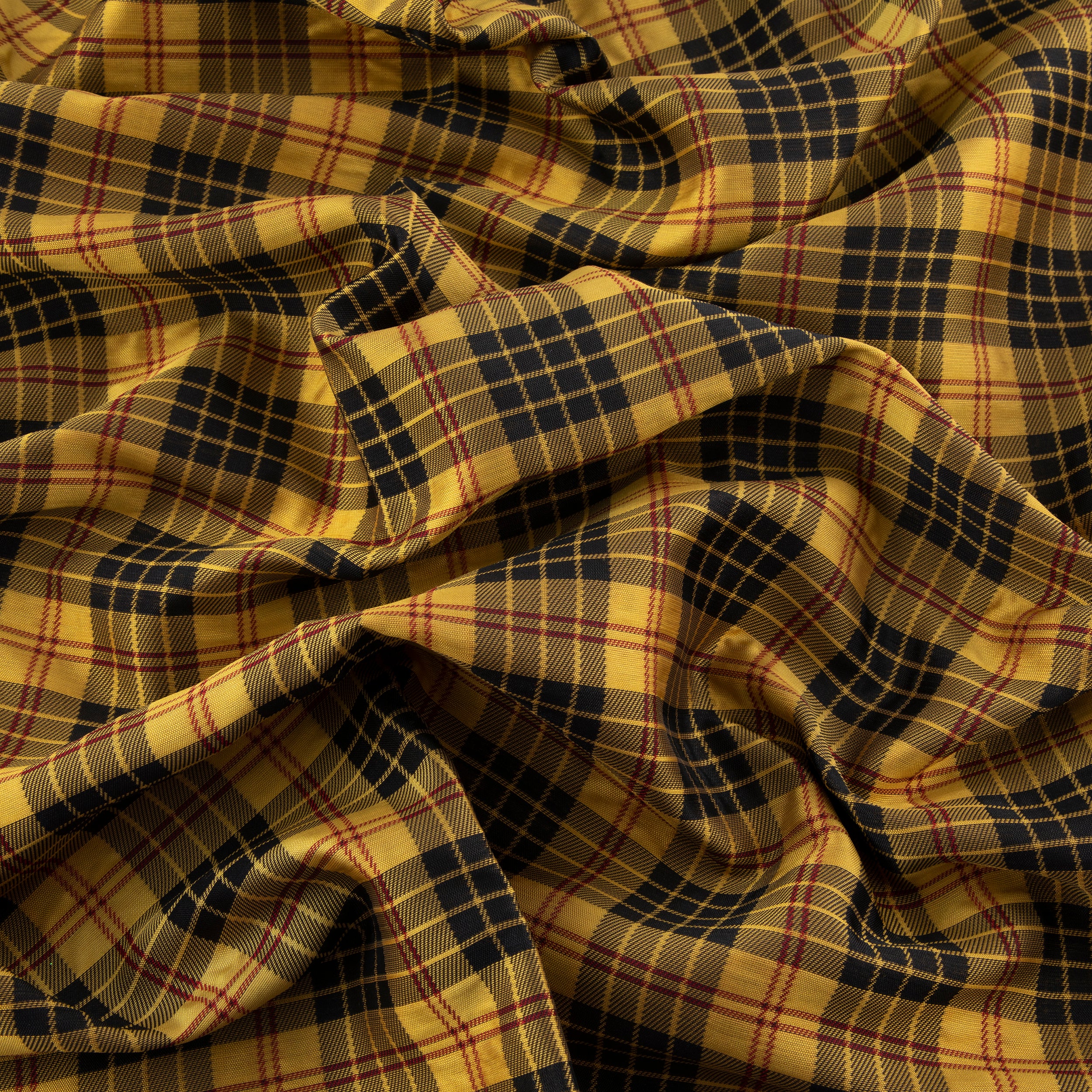 Woven Fabric, Yellow & Black Plaid