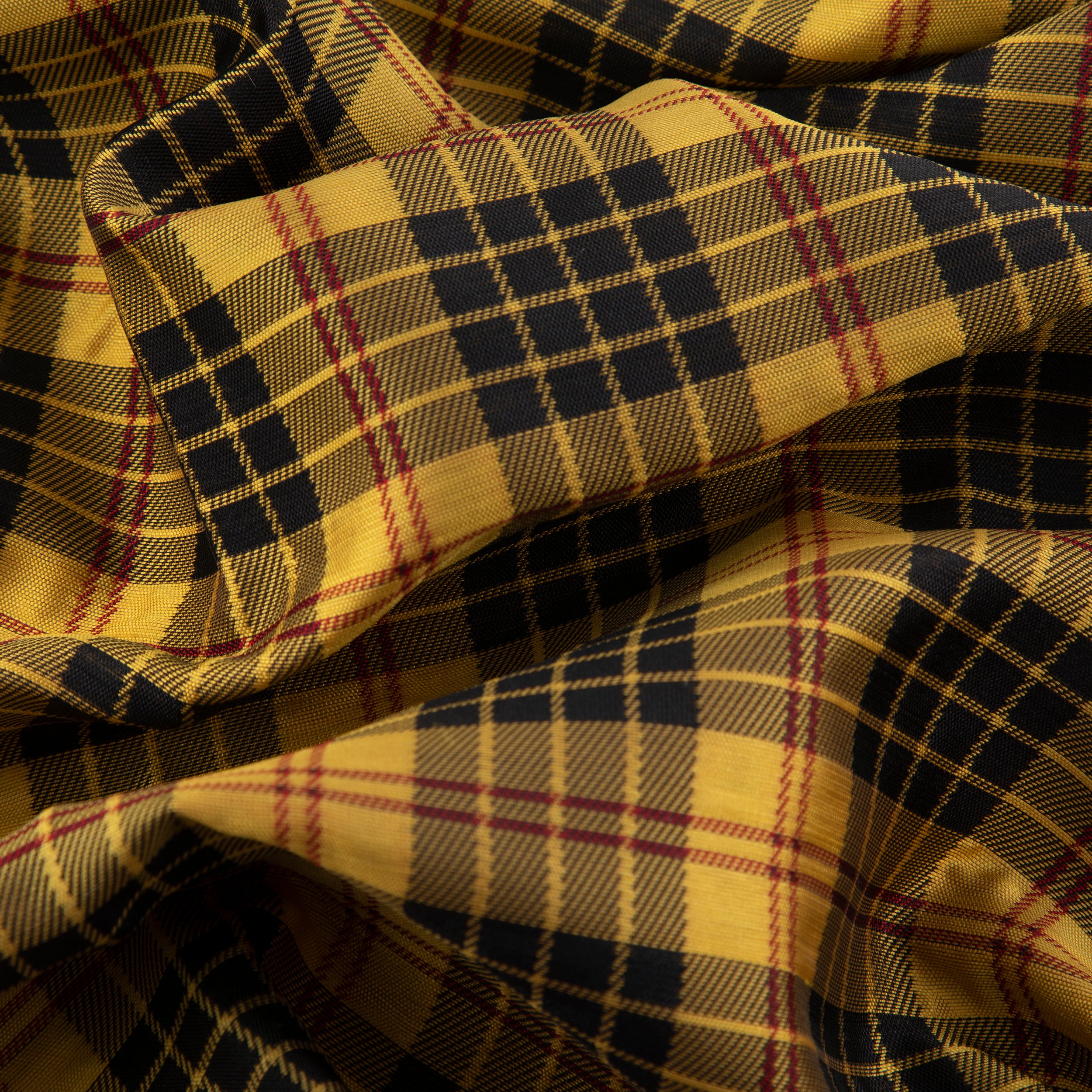 Woven Fabric, Yellow & Black Plaid
