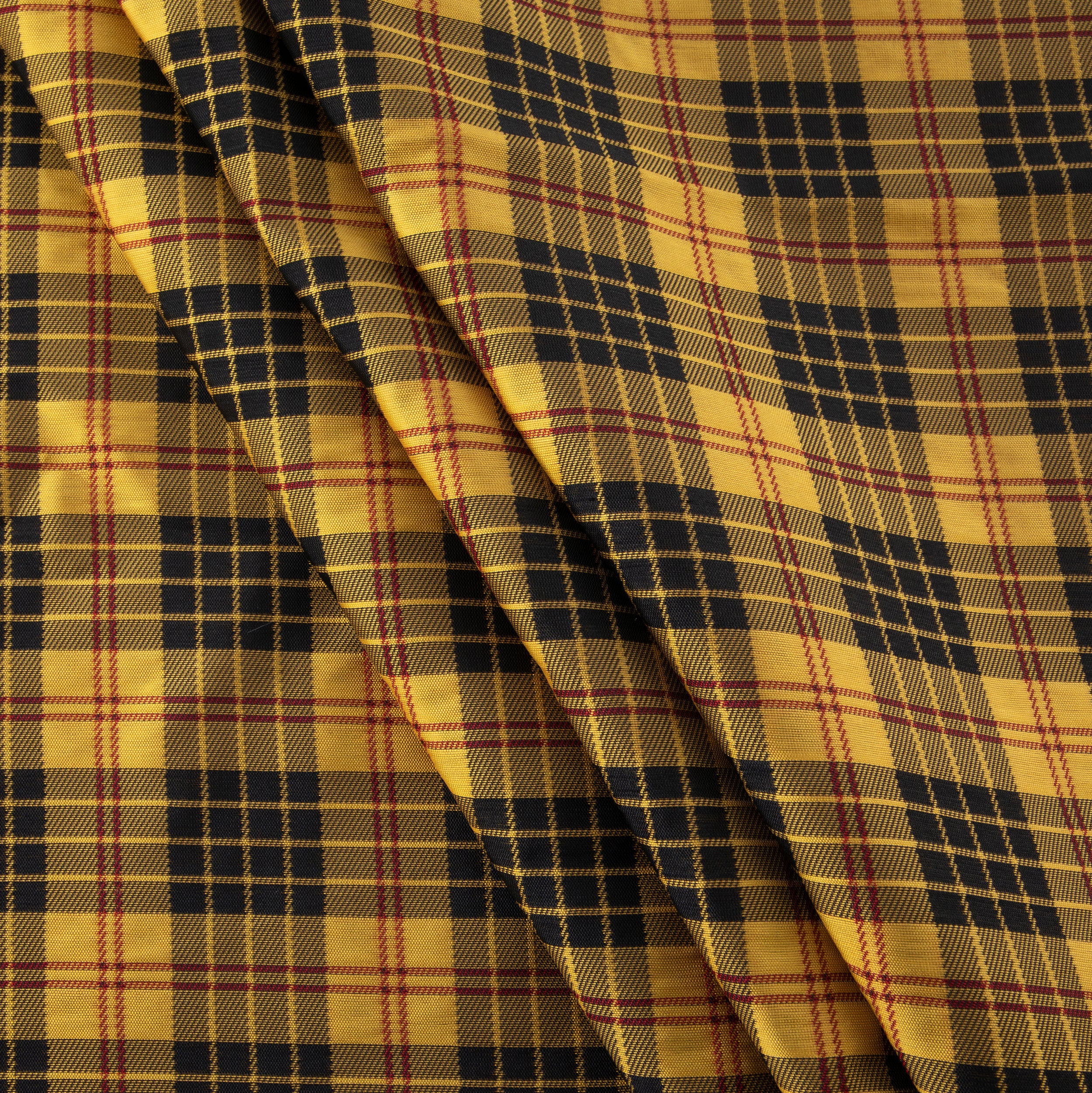 Woven Fabric, Yellow & Black Plaid