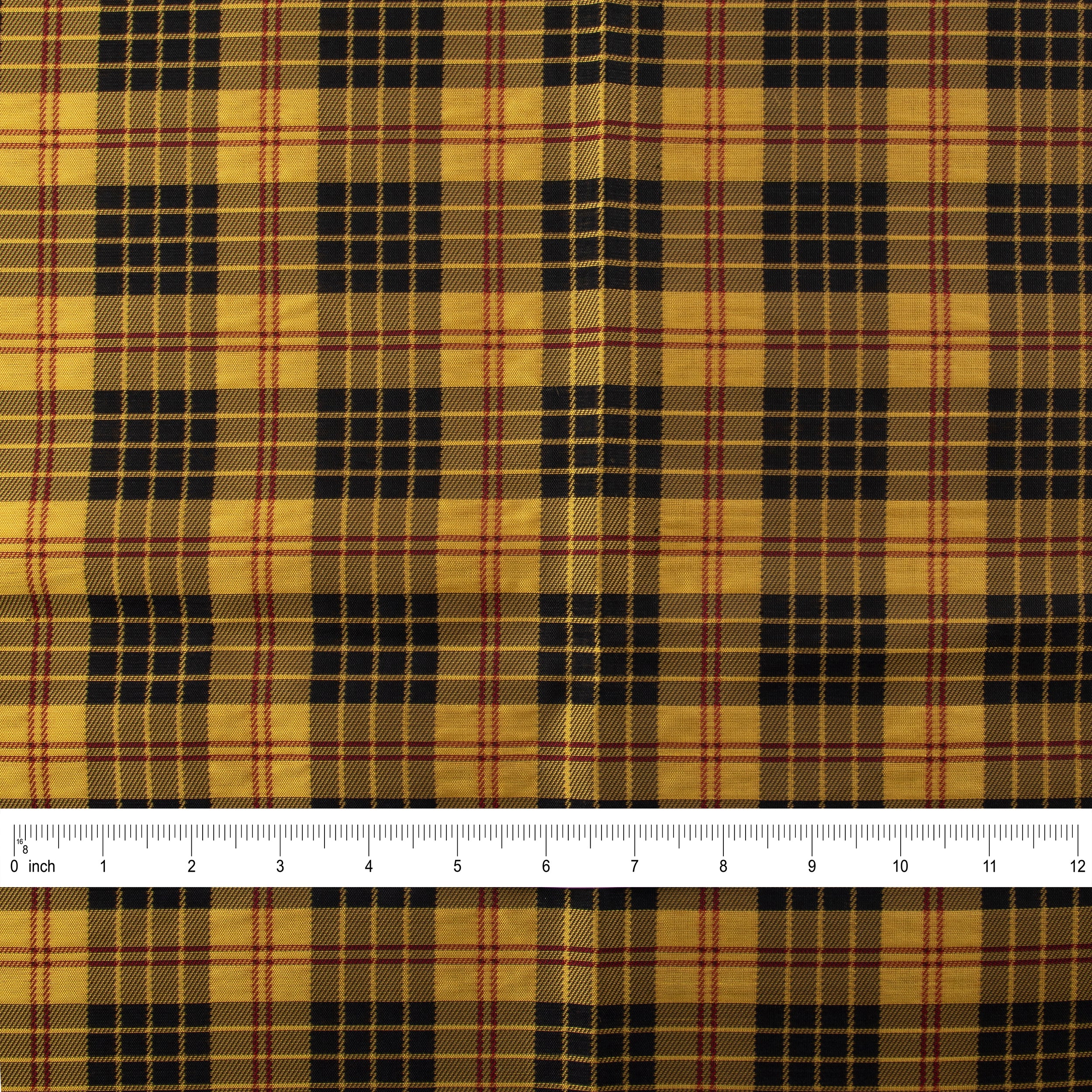 Woven Fabric, Yellow & Black Plaid