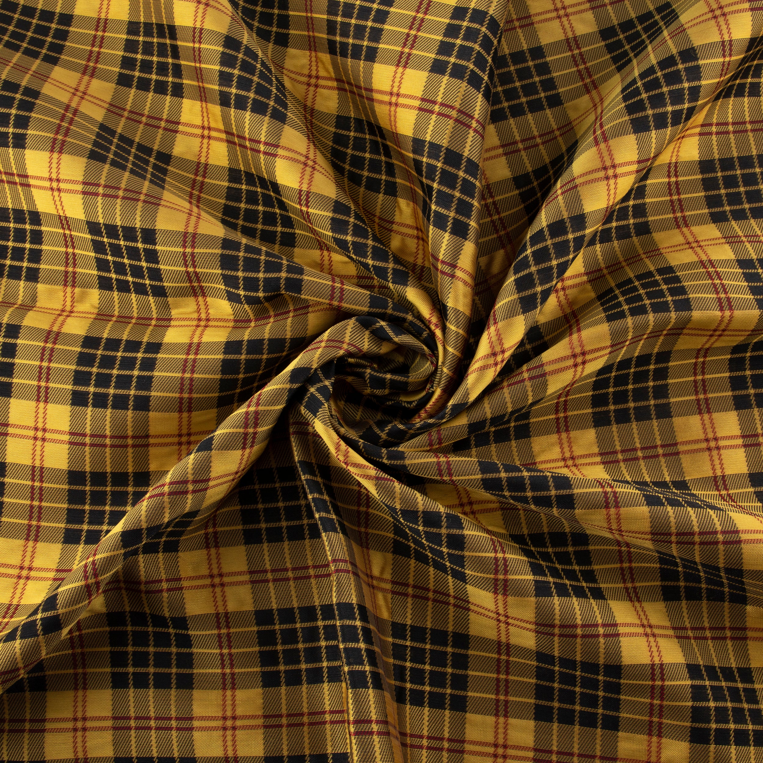 Woven Fabric, Yellow & Black Plaid