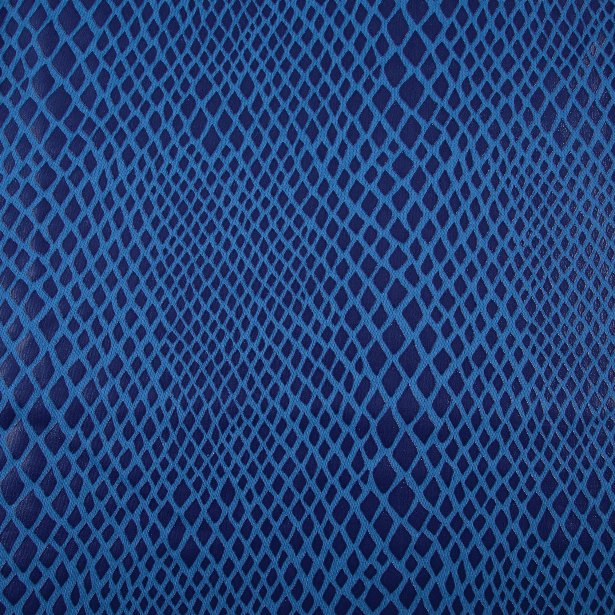 Stretch Fabric, Rubber Python Texture, Blue