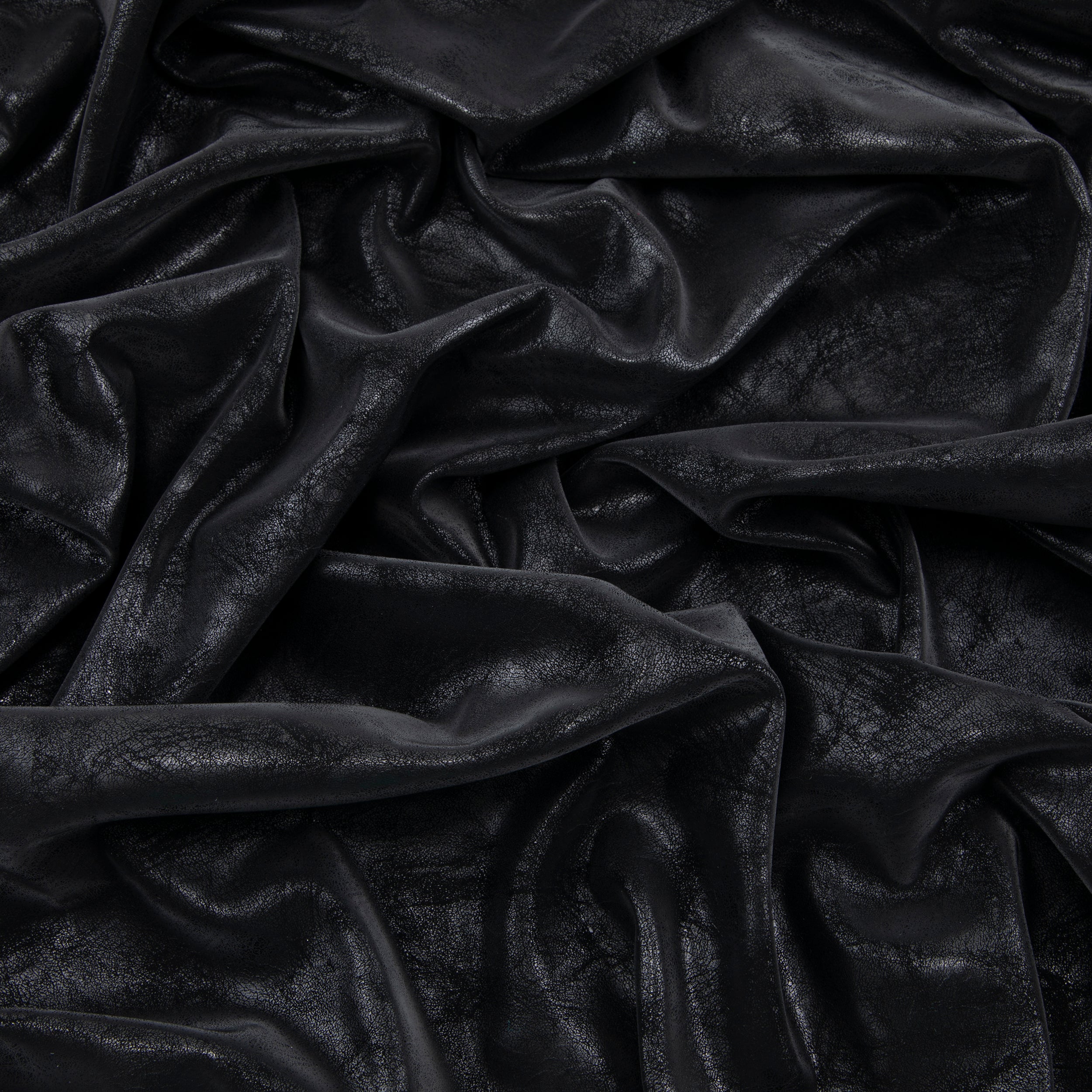Soft Distressed Pleather Fabric, Black